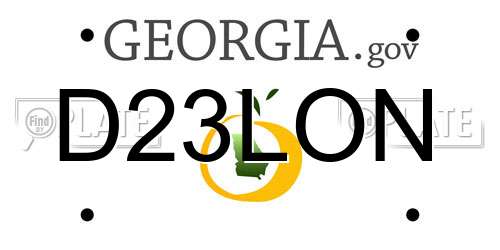 D23LON Georgia License Plate