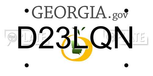D23LQN Georgia License Plate