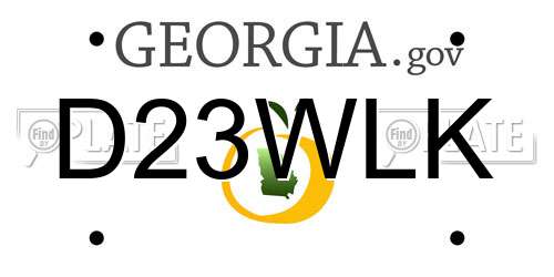 D23WLK Georgia License Plate