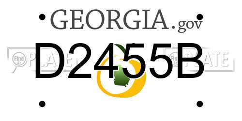 D2455B Georgia License Plate