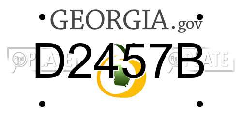 D2457B Georgia License Plate