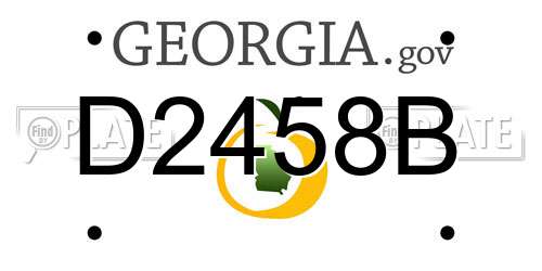 D2458B Georgia License Plate