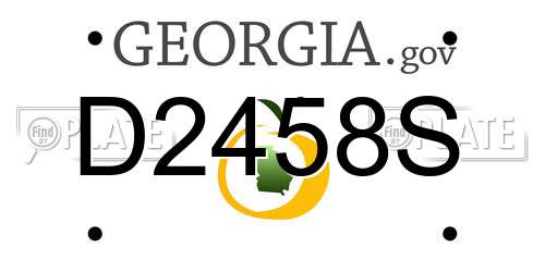 D2458S Georgia License Plate