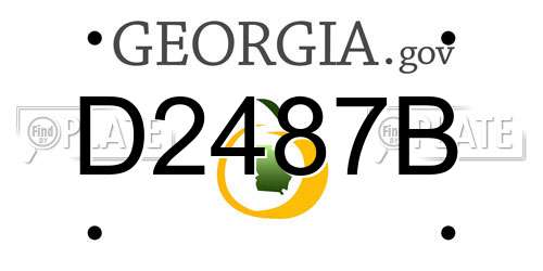 D2487B Georgia License Plate