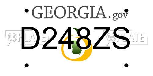 D248ZS Georgia License Plate