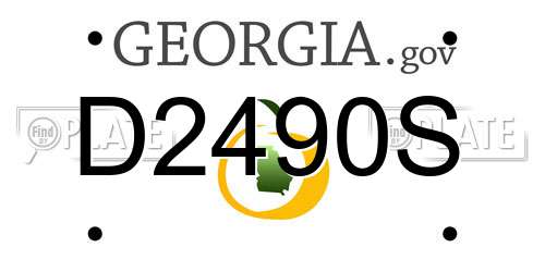 D2490S Georgia License Plate