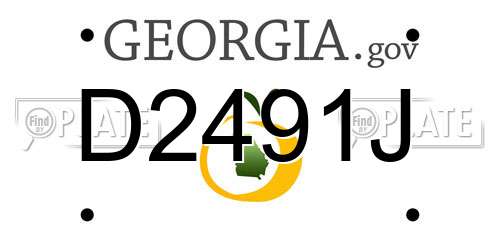 D2491J Georgia License Plate