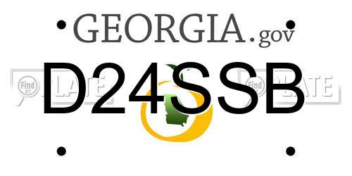 D24SSB Georgia License Plate