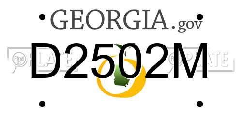 D2502M Georgia License Plate