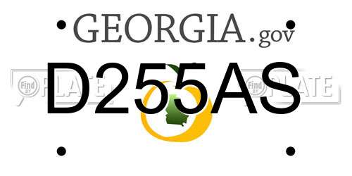 D255AS Georgia License Plate