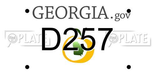 D257 Georgia License Plate