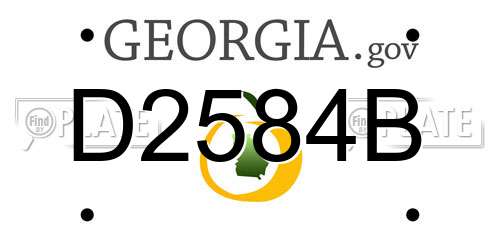 D2584B Georgia License Plate