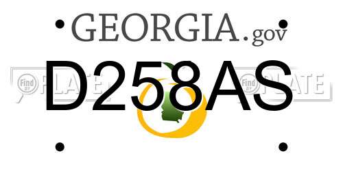 D258AS Georgia License Plate