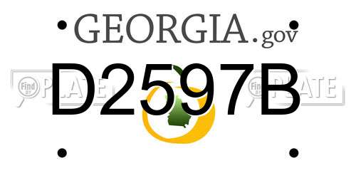D2597B Georgia License Plate