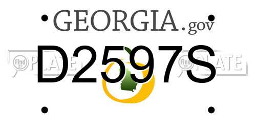 D2597S Georgia License Plate