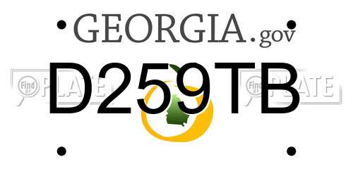 D259TB Georgia License Plate