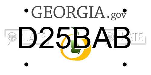 D25BAB Georgia License Plate