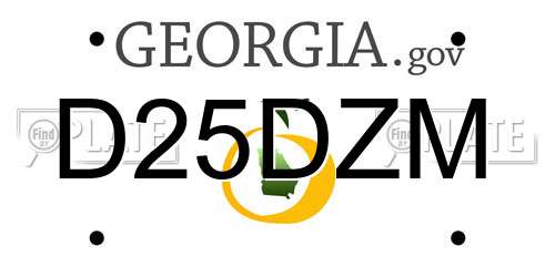D25DZM Georgia License Plate