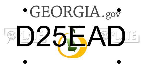 D25EAD Georgia License Plate