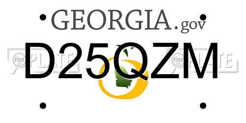 D25QZM Georgia License Plate