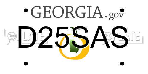 D25SAS Georgia License Plate