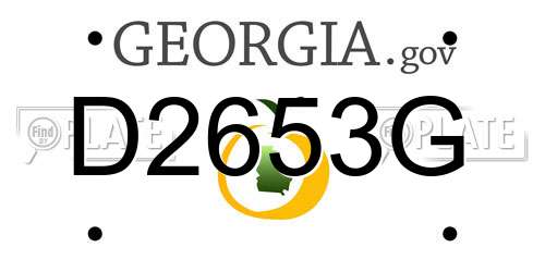 D2653G Georgia License Plate