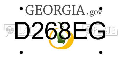 D268EG Georgia License Plate