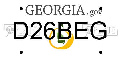 D26BEG Georgia License Plate