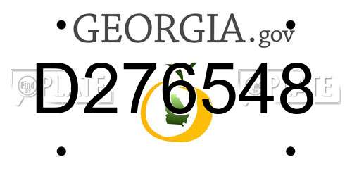 D276548 Georgia License Plate
