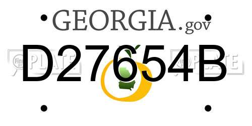 D27654B Georgia License Plate