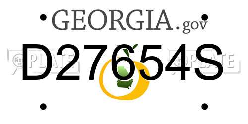D27654S Georgia License Plate