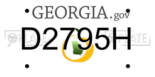 D2795H Georgia License Plate