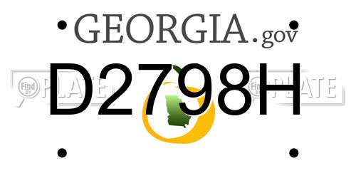 D2798H Georgia License Plate
