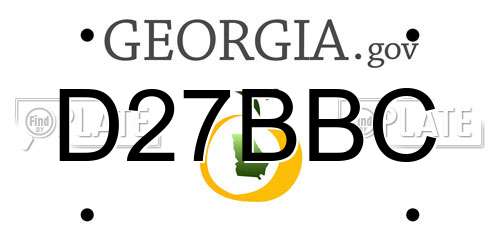 D27BBC Georgia License Plate