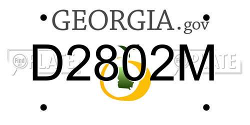 D2802M Georgia License Plate