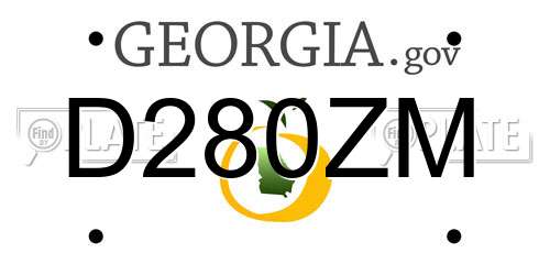D280ZM Georgia License Plate
