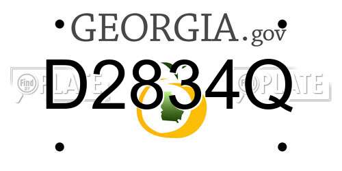 D2834Q Georgia License Plate