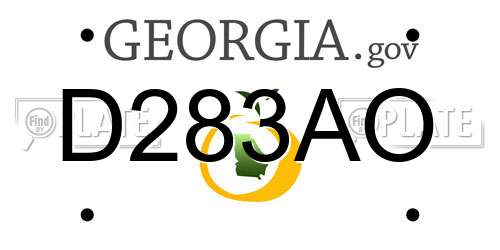 D283AO Georgia License Plate
