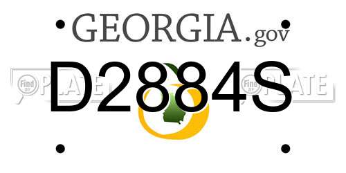 D2884S Georgia License Plate