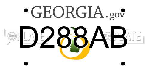 D288AB Georgia License Plate