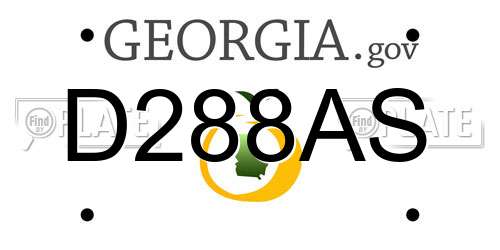 D288AS Georgia License Plate