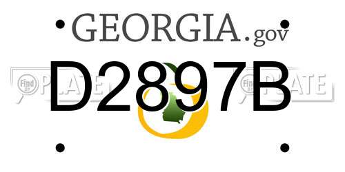 D2897B Georgia License Plate