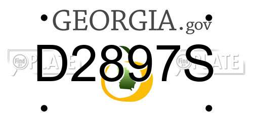 D2897S Georgia License Plate