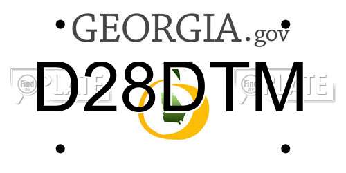 D28DTM Georgia License Plate