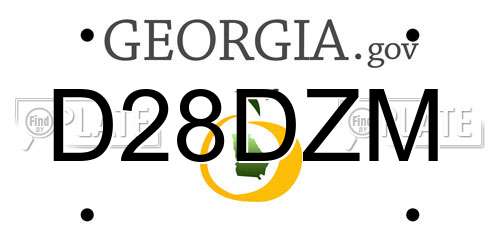 D28DZM Georgia License Plate
