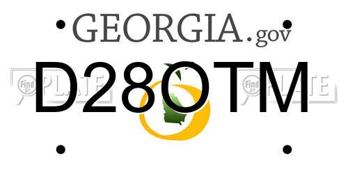 D28OTM Georgia License Plate