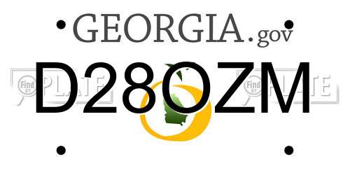 D28OZM Georgia License Plate