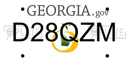 D28QZM Georgia License Plate