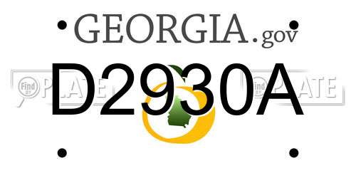 D2930A Georgia License Plate