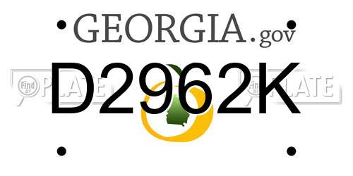 D2962K Georgia License Plate